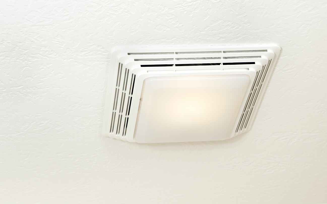 Bathroom ceiling exhaust fan and light.