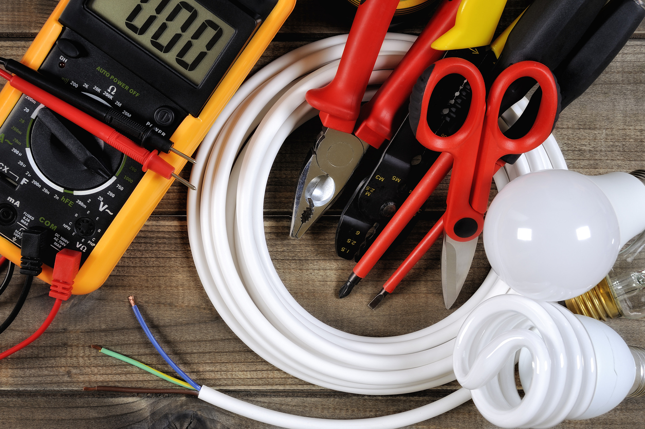 Top View Electrical Tools