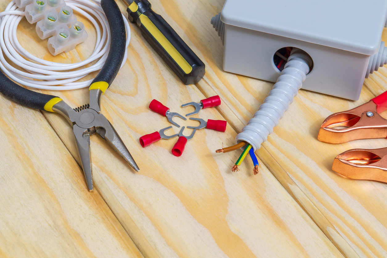 Electrical Tools on Wood