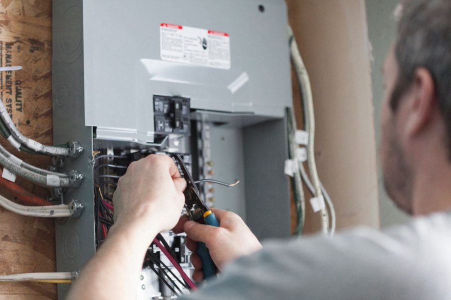 Electrician upgrading and installing a home's electrical panel